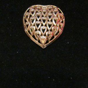 Vintage Celebrity open heart scarf clip signed